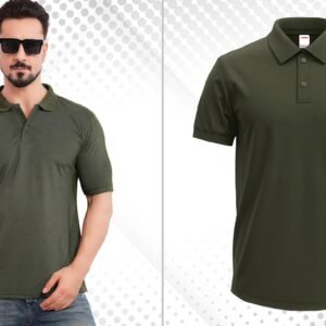 BOTTLE GREEN MATTY POLO T-SHIRT