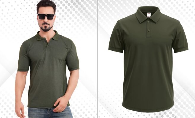 BOTTLE GREEN MATTY POLO T-SHIRT