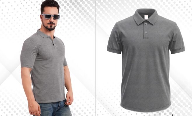 GREY MATTY POLO T-SHIRT