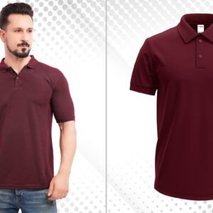 MAROON MATTY POLO T-SHIRT