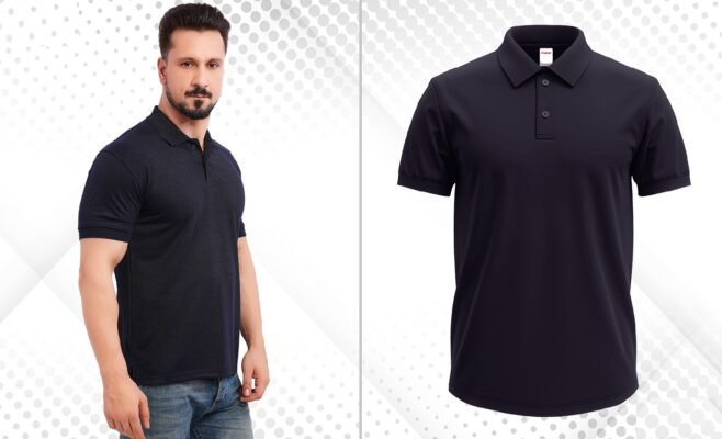 NEAVY BLUE MATTY POLO T-SHIRT