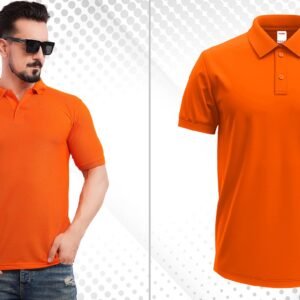 ORANGE MATTY POLO T-SHIRT