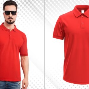 RED MATTY POLO T-SHIRT