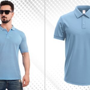 SKYBLUE MATTY POLO T-SHIRT