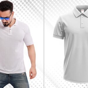 WHITE MATTY POLO T-SHIRT